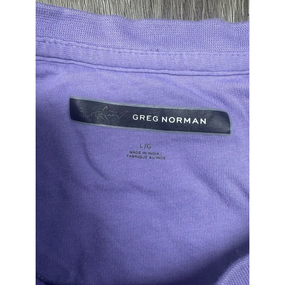 Greg Norman Women Purple/Blue Short Sleeve Side Slits/ Pocket T-Shirt LARGE - Picture 3 of 3